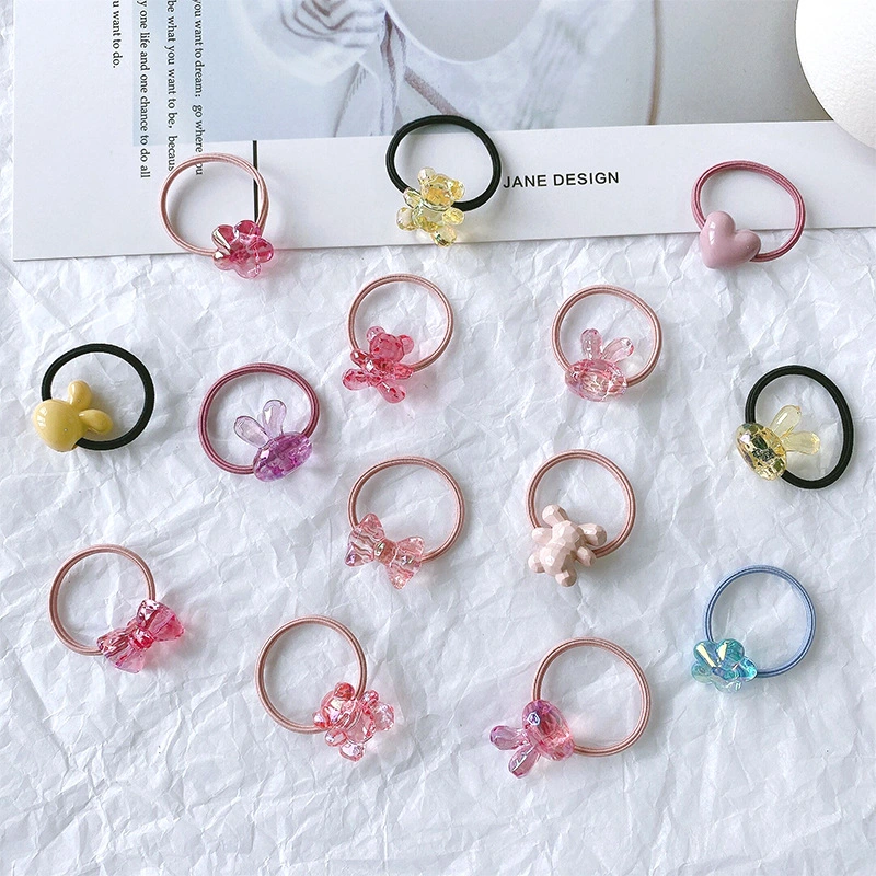 Korean Wholesale/Supplier Fashion Glitter Colorful Kknekki Head Rope Nylon Rope Braided Elastic Hair Ties for Women Girl