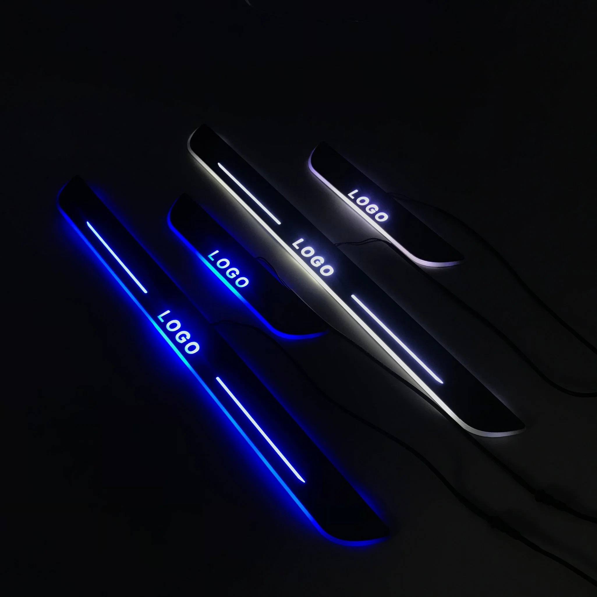 Custom USB Car Logo LED Colorful Welcome Pedal Light LED Welcome Door Sill Plate Pedal for All Car