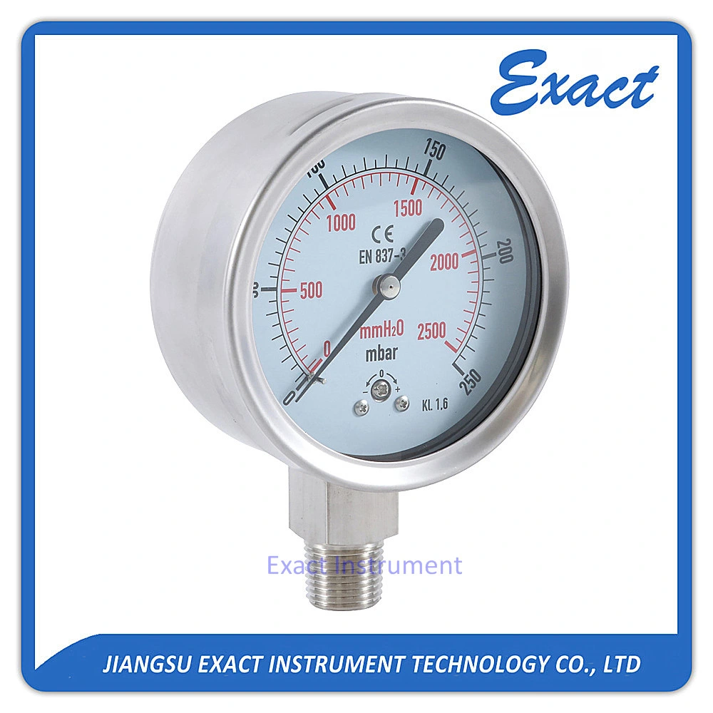 100mm Tipo de Servicio Pesado Gauge-Capsule Manometer-Vacuum de baja presión presión seca Gauge-Gas &amp;Ail Manometer-Pressure manómetro EN837-3