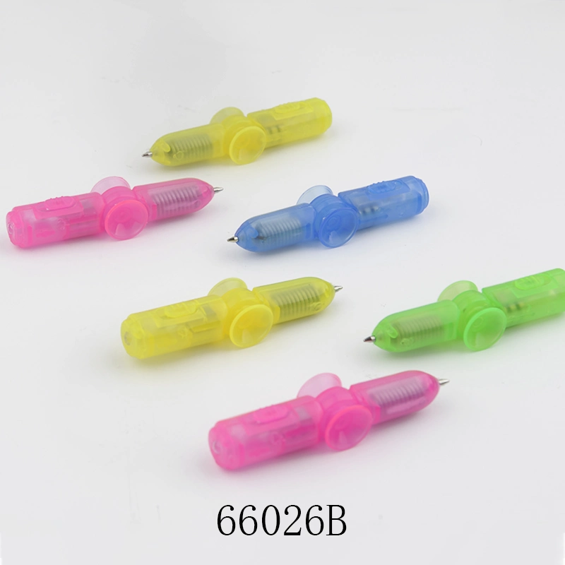 Promoción multifunción Finger Fidget Spinner LED Light Ball Pens