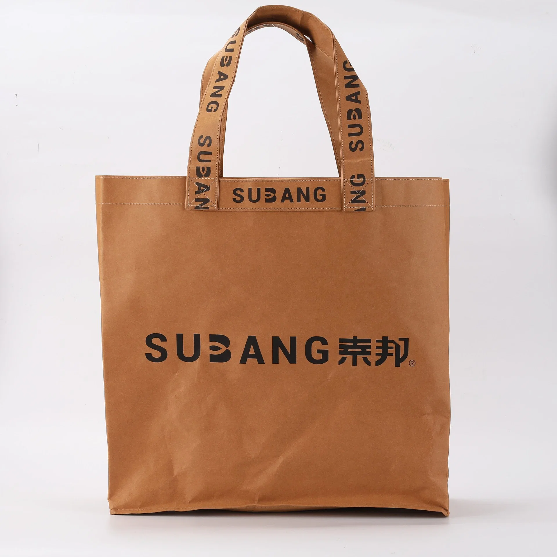 Wholesale/Supplier High quality/High cost performance  Reusable Custom Logo Print Waterproof Washable Plain Brown Kraft DuPont Tyvek Paper Packaging Shopping Tote Bag