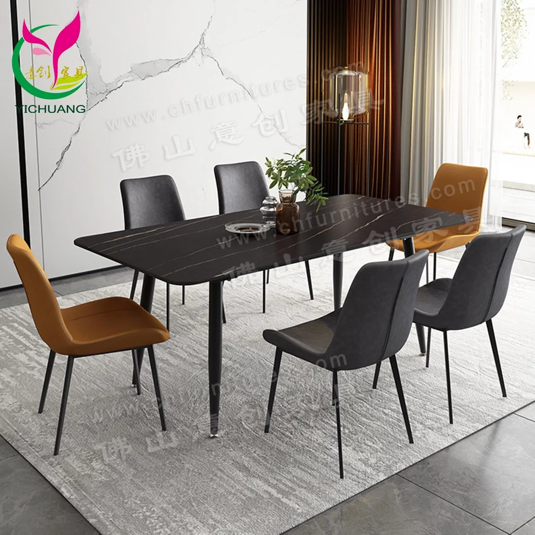 Hyc-F101 populares cómoda silla de comedor estilo nórdico con cuero de PU