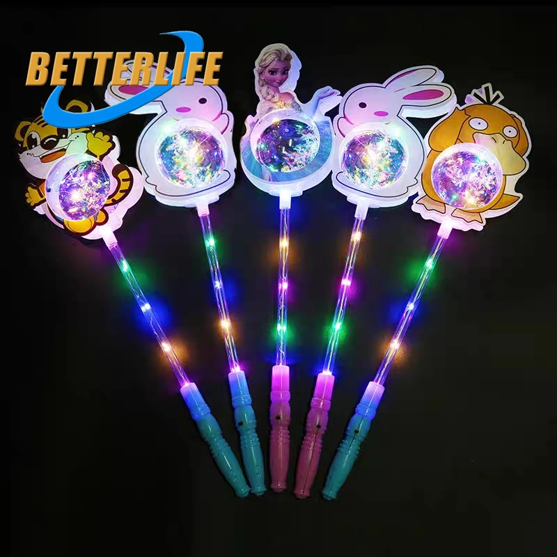 Christmas Selling Light up Flashing Ball Bobo Handles Very Keychain Rechargabel Plastic Glowing Magic Wand LED Flashing Fairy Toy Glow Stick Promotional Gift