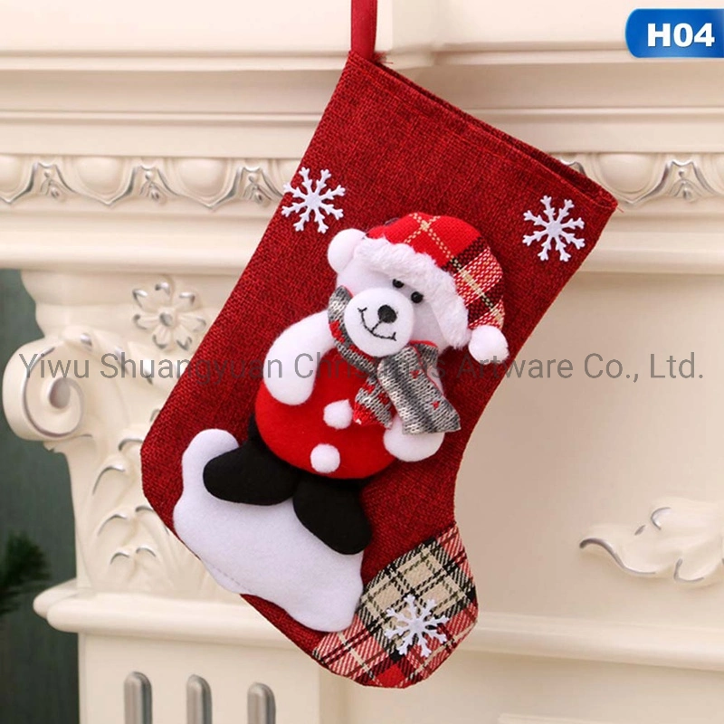 New Design Christmas Stockings Sock Candy Stockings Bag for Kids Xmas Tree Hang Decor New Year Christmas Decorations for Home