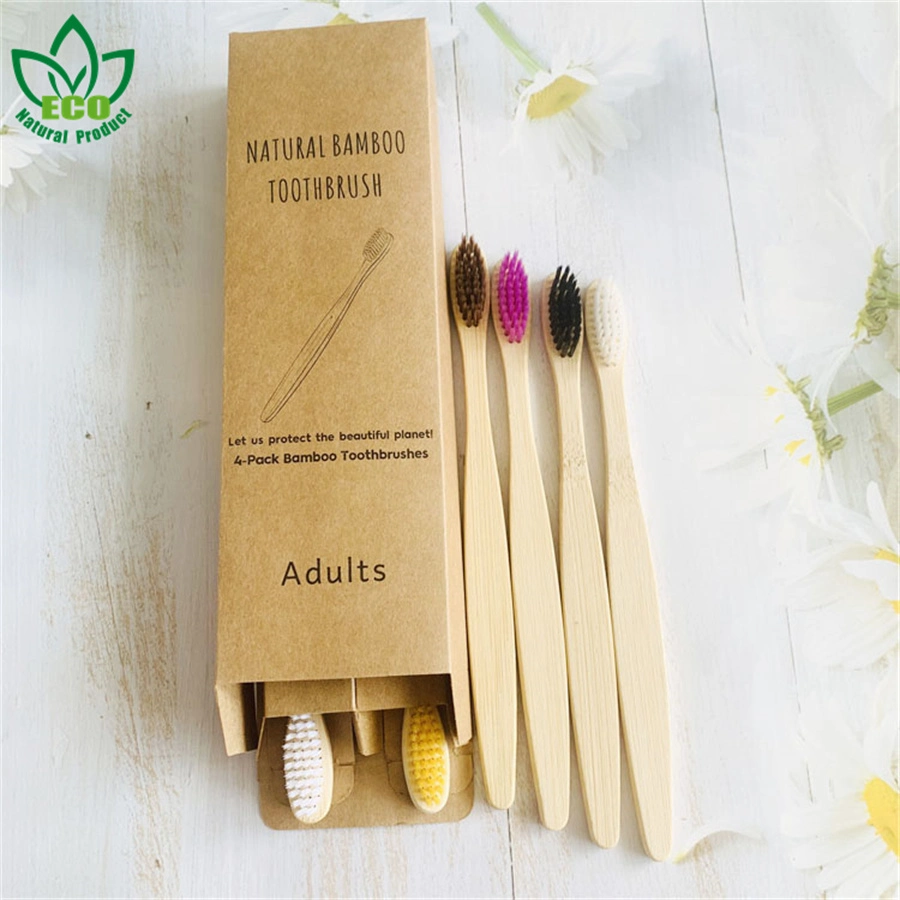 Escova de dentes 100% biodegradável escova de dentes Travel Wooden Bamboo