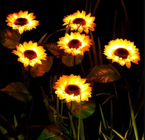 Outdoor Ground Plug LED Lighting Fabric Sunflower Lighting Water Resist Decorative Lighting Garden Decoration
