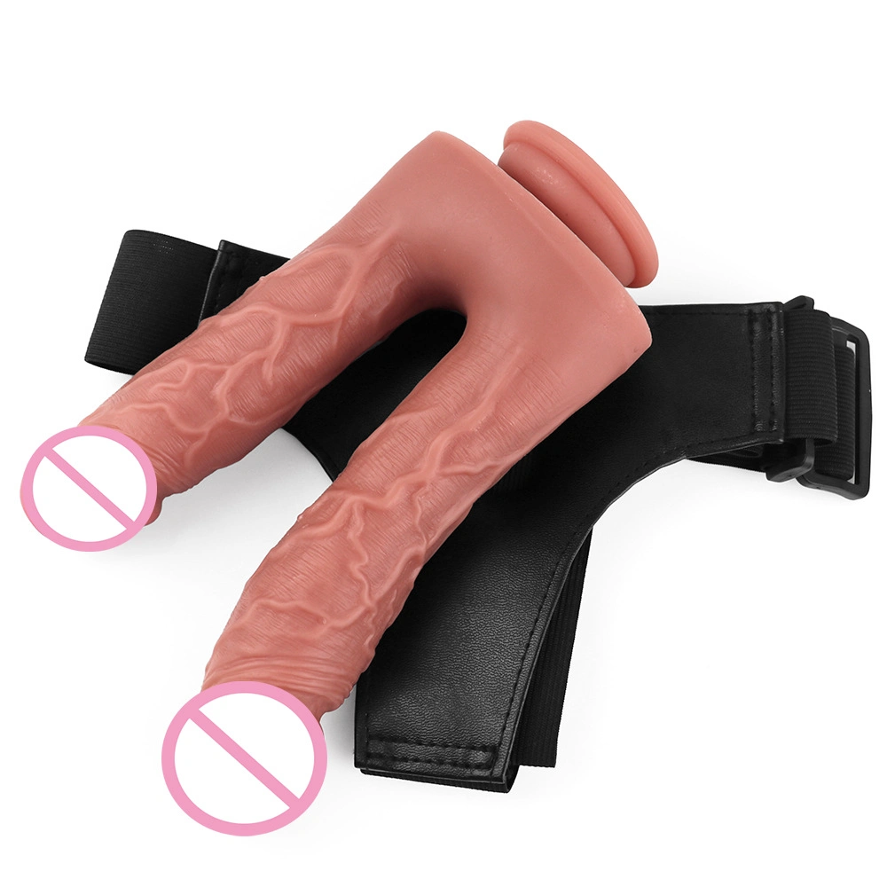 Pantalon de cuir double d'usure Dicks Masturbation unisexe Produits pour adultes des Sex Toys