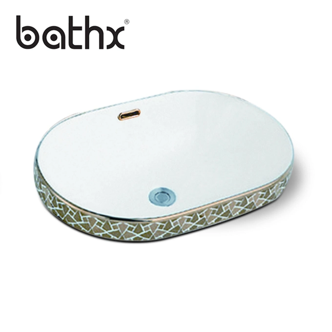 One Piece Bathroom Countertop Sink with Cabinet Unique Round Artistic Wash Basin