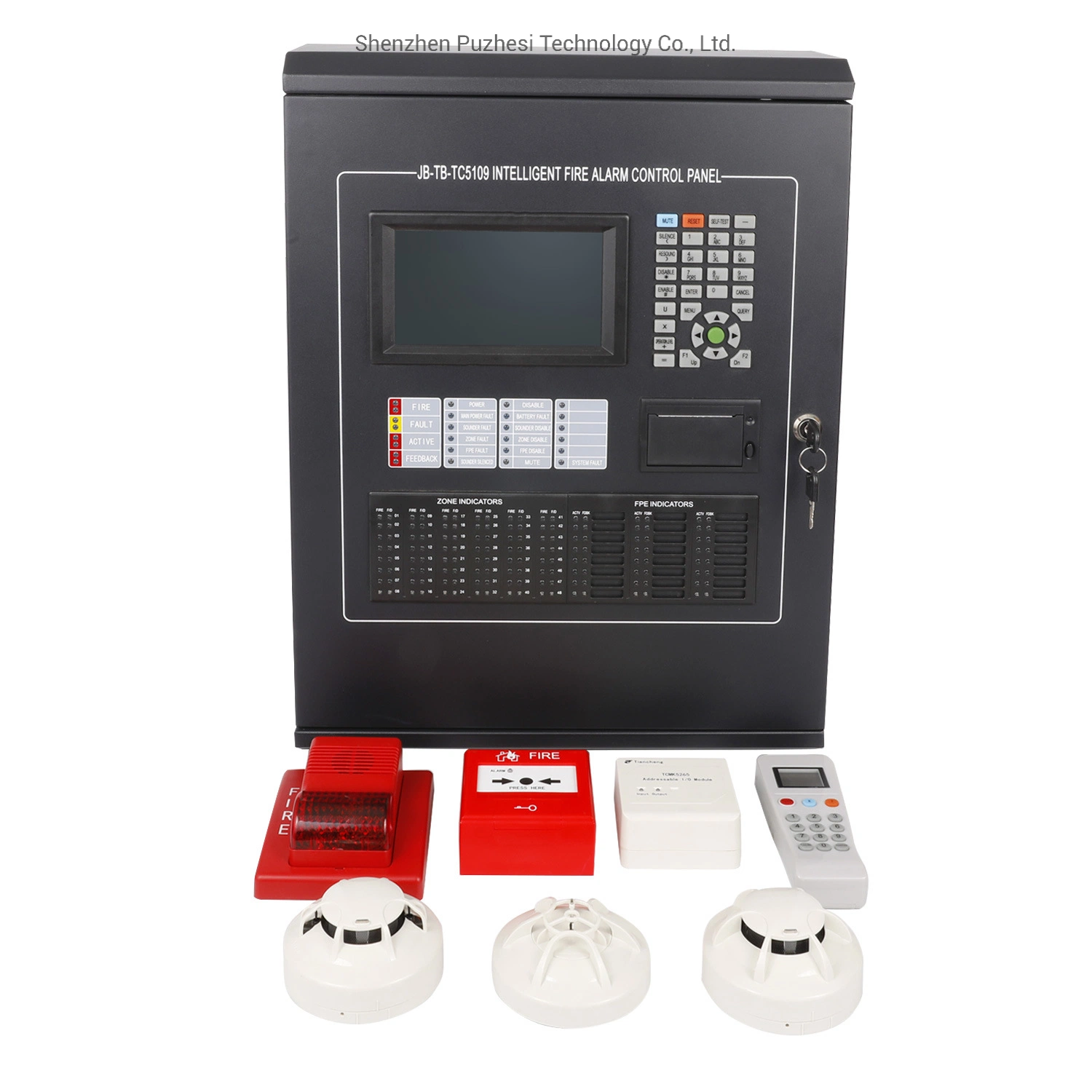 Security System Lpcb Bus Network System 1loop Cards Addressable Fire Alarm Control Panel