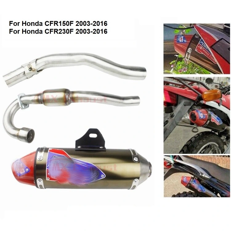 Ponteira de escape para motociclo e tubo rígido de ligação dianteira, tubo escape Moto Sistema para Honda Crf150 Crf230 CRF250 Crf150f Crf230f 2003 - 2016