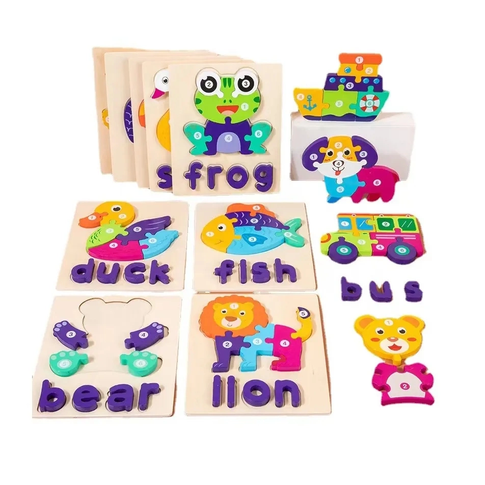 Populaire Chine Vente en gros voiture-cadeau en bois Montessori éducation enfants enfants enfants Jeu de Puzzle bébé Dinosaur apprentissage Construction jeu de blocs de modèle de violon Jouets pour filles