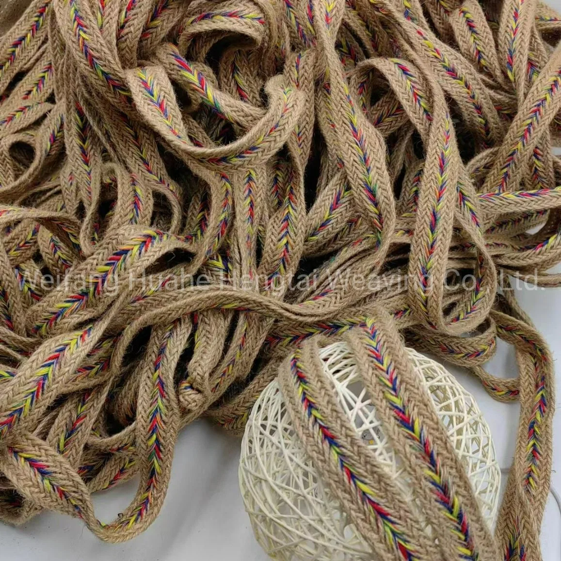 Ethnic Style Patterned Flat Cord Woven Ribbon