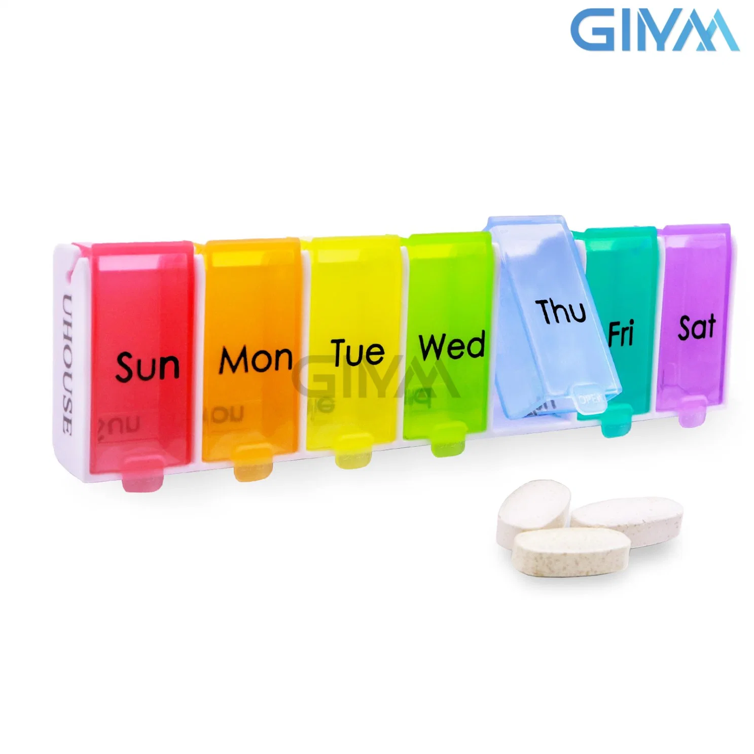 Weekly Pill Box 7 Day Pill Organizer, BPA Free Travel Daily Pill Case, Upgraded Removable Small Mini Pill Box, Pill Container Medicine Case for Pills/Vitamin