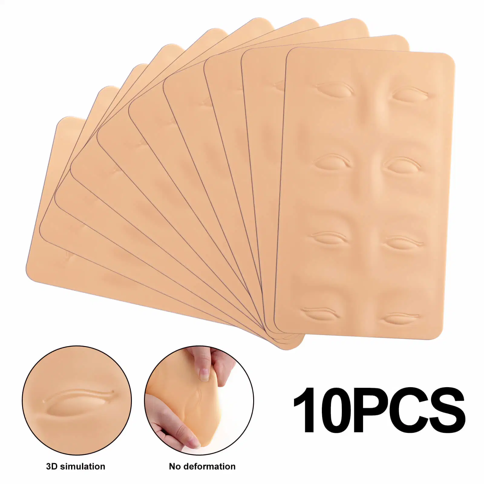 Popular Tattoo Practice Pad Microblading Silicone 3D Face Skin Tattoo Practice Skins