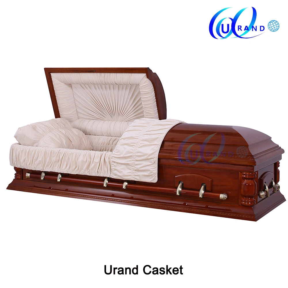 Unique Design Special Handles High Gloss Wooden Casket