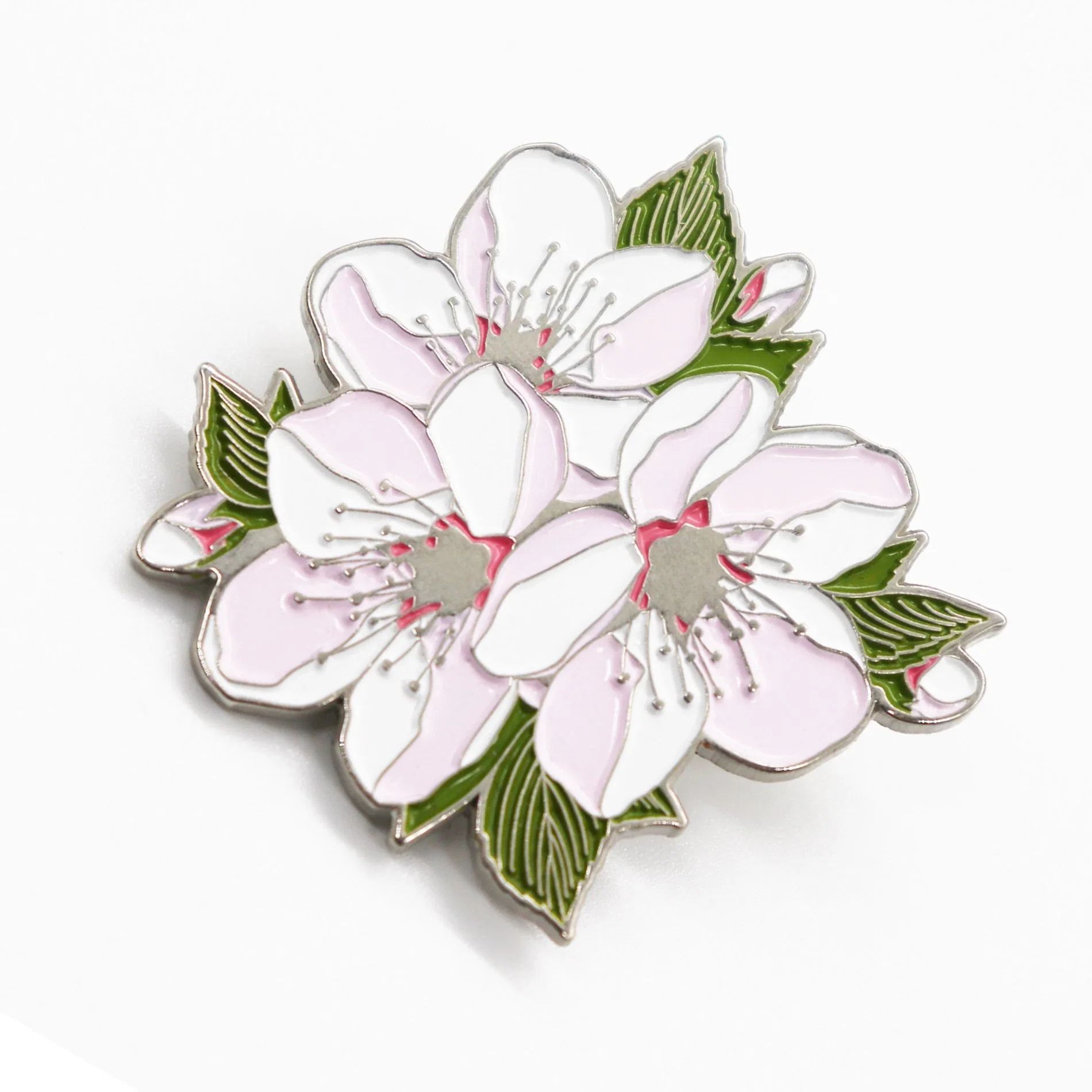 Custom Metal Flower Badge with Logo Badge for Souvenir Gifts