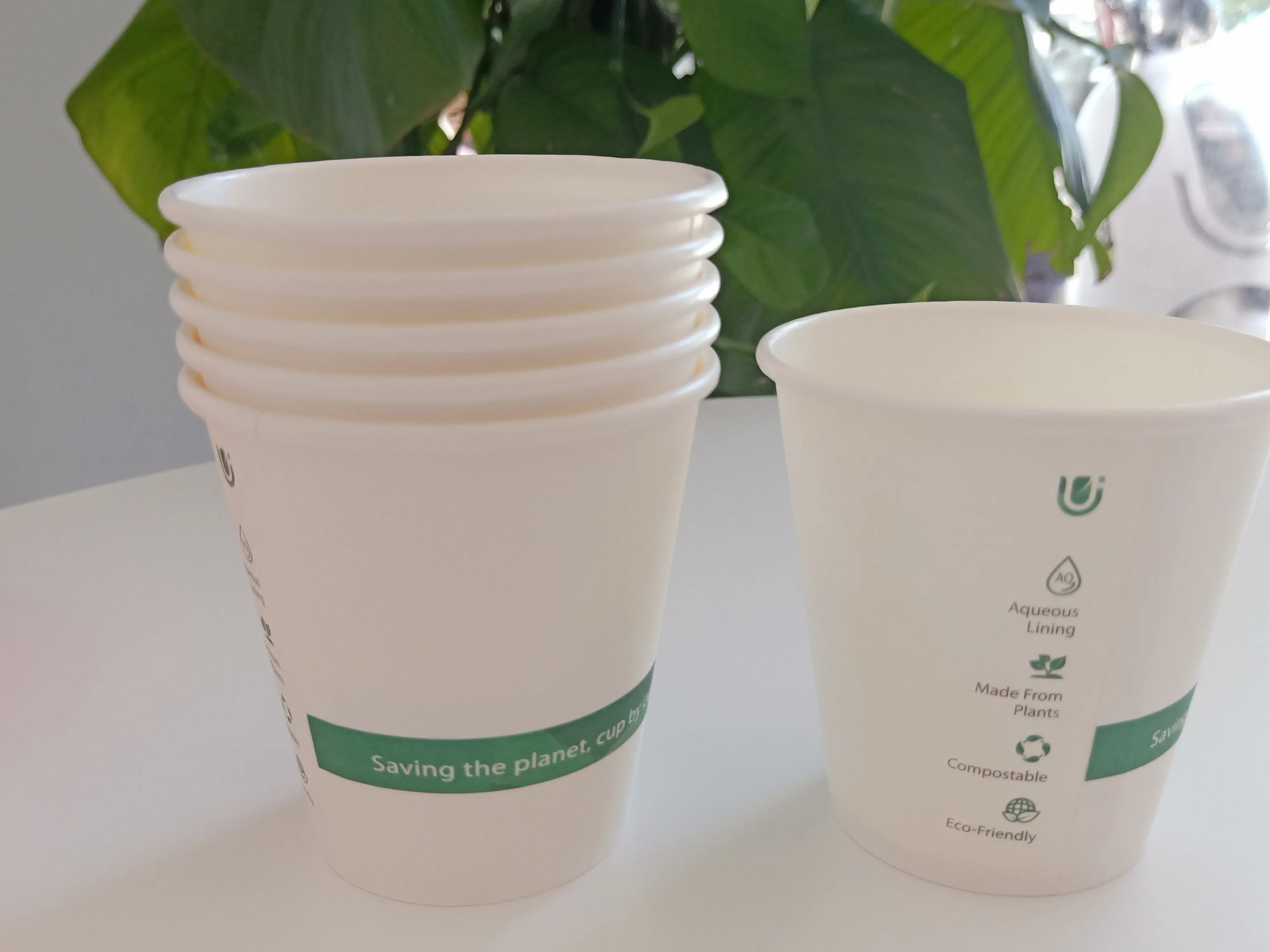 Factoty Supply Plastic Free 100% Paper Plastic Free без ПЭ Одноразовая чашка для кофе с фирменным логотипом и биоразлагаемым кофе