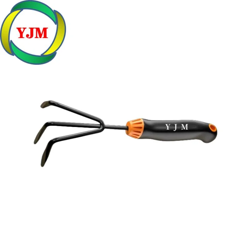 Three-Pronged Garden Tool with Rubber Handle