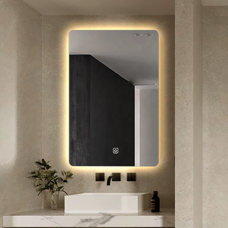 Bathroom LED Touch Light Wall Mounted Decorative Furniture Intelligent Make up Mirror