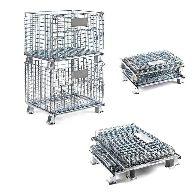 Warehouse Storage Metal Steel Galvanised Wire Mesh Pallet Box for Warehouse