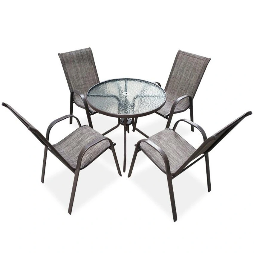 Outdoor Cafe Terrace Garden Patio Furniture Set Round Patio Table and Chairs