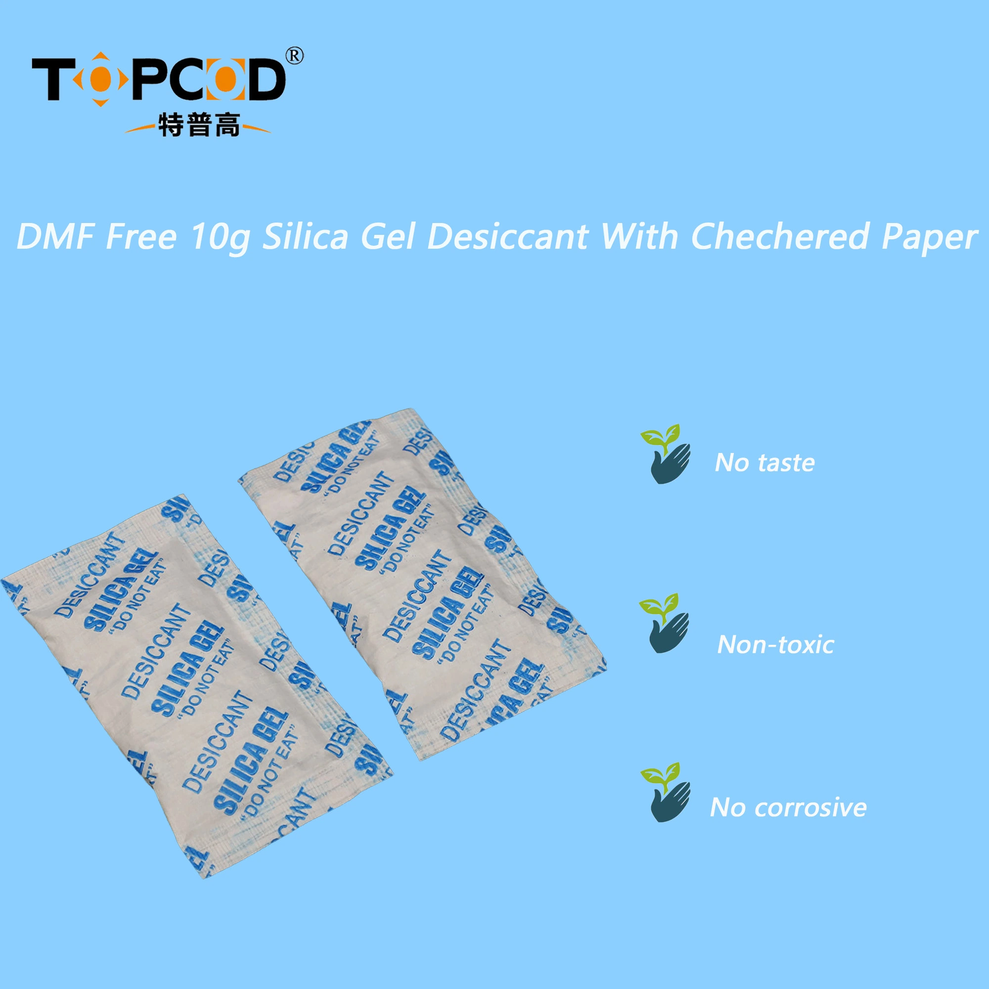 Libre de DMF 10g de gel de sílice desecante Chechered con papel para café/Caramelos/Tuercas