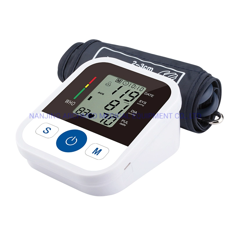 CE Medical Home Care Portable Automatic Upper Arm Electronic Blood Pressure Meter with LCD Display and Voice Broadcast