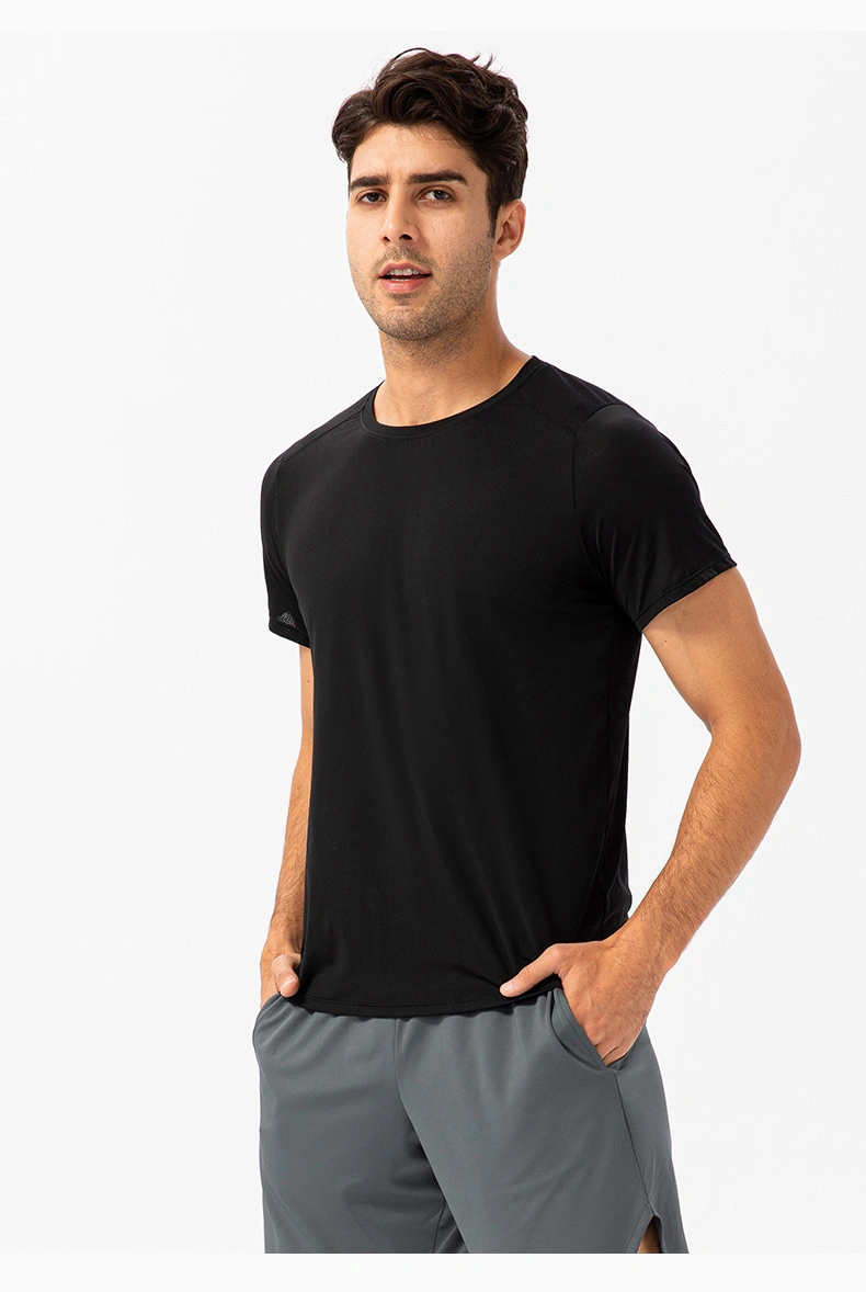 Herren Loose Running Quick-Drying T-Shirt Rundhalsausschnitt atmungsaktive Fitness-Sportarten Oberteil Freizeitkleidung Mit Kurzen Ärmeln