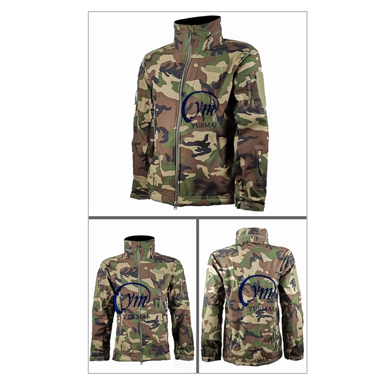 Outdoor Tactical Jacket Men's Stand-up Collar Polyest Thick Coat Autumn Winter Windproof Soft Shell Camouflage Clothing