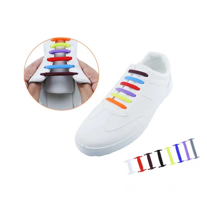 Factory Wholesale/Supplier and Stock Versatile Elastic Creative Shoelaces OPP Packaging, Fashionable and Popular H-Shaped Silicone Shoelaces