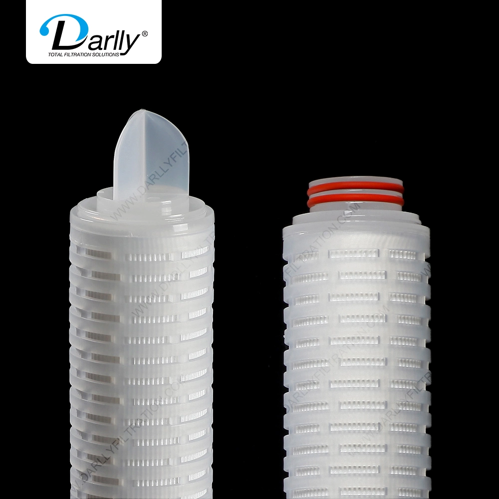 Water Filtration Double Layer Hydrophilic PVDF Pleated Filter Cartridge for Sterile Apis