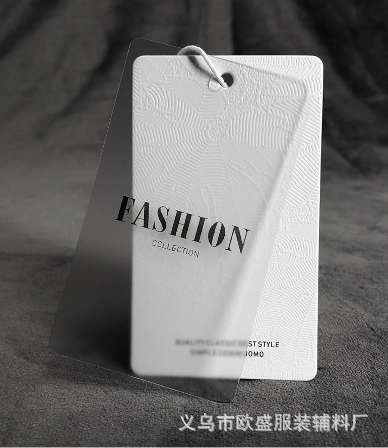 Eco-Friendly Recycled Printing Logo Paper Tag Three Set PVC Label Clothing Accessories Clothes Tag for Garment Tags
