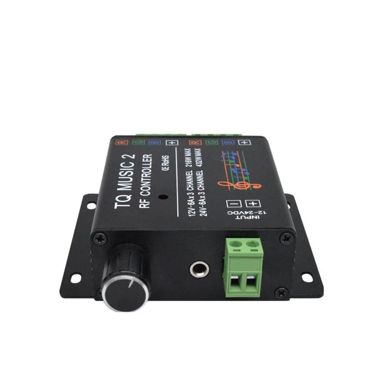 Светодиодный музыкальный контроллер TQ-Music 2 RGB Выходы 12 в Встроенный MIC Sound Sensitive RF Remote Control Marine RGB Strip Music Контроллер