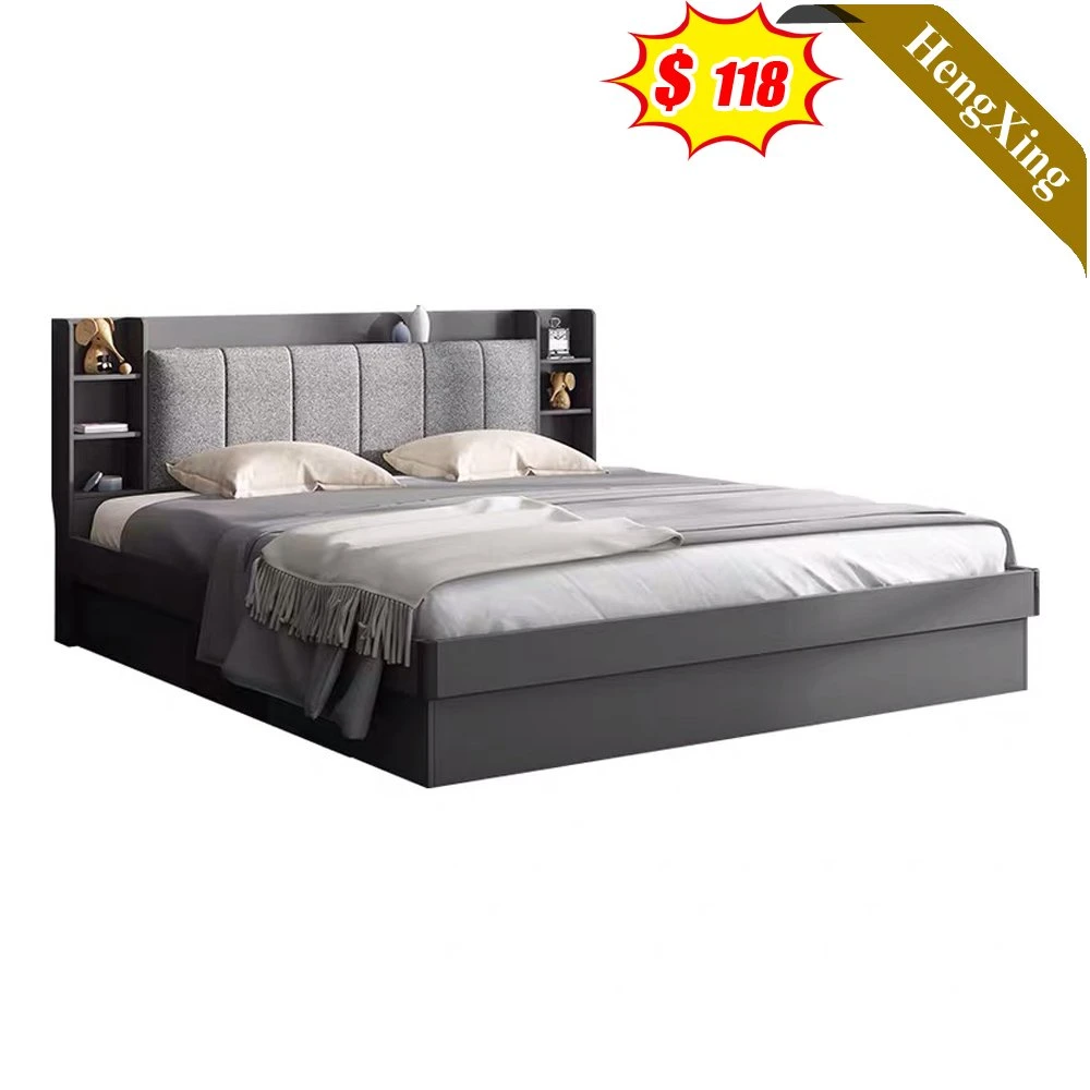 Foshan Factory ISO 9001 Approved Modern Hotel Home Bedroom Furniture Wooden Bed