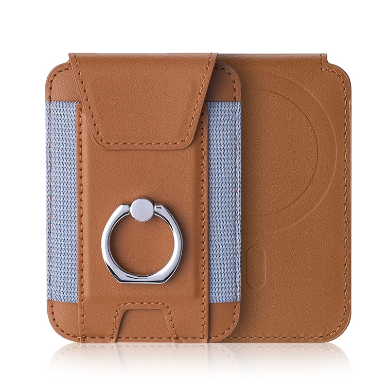 Porte-cartes téléphoniques avec anneau de maintien pour l'arrière du portefeuille magnétique de poche.