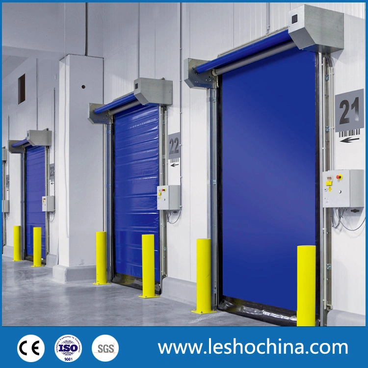 Industrial Automatic PVC Fabric Thermal Insulated Freezer Room Fast Acting Overhead Rapid Roller High Speed Rolling Quick Roll up Doors for Cold Storage