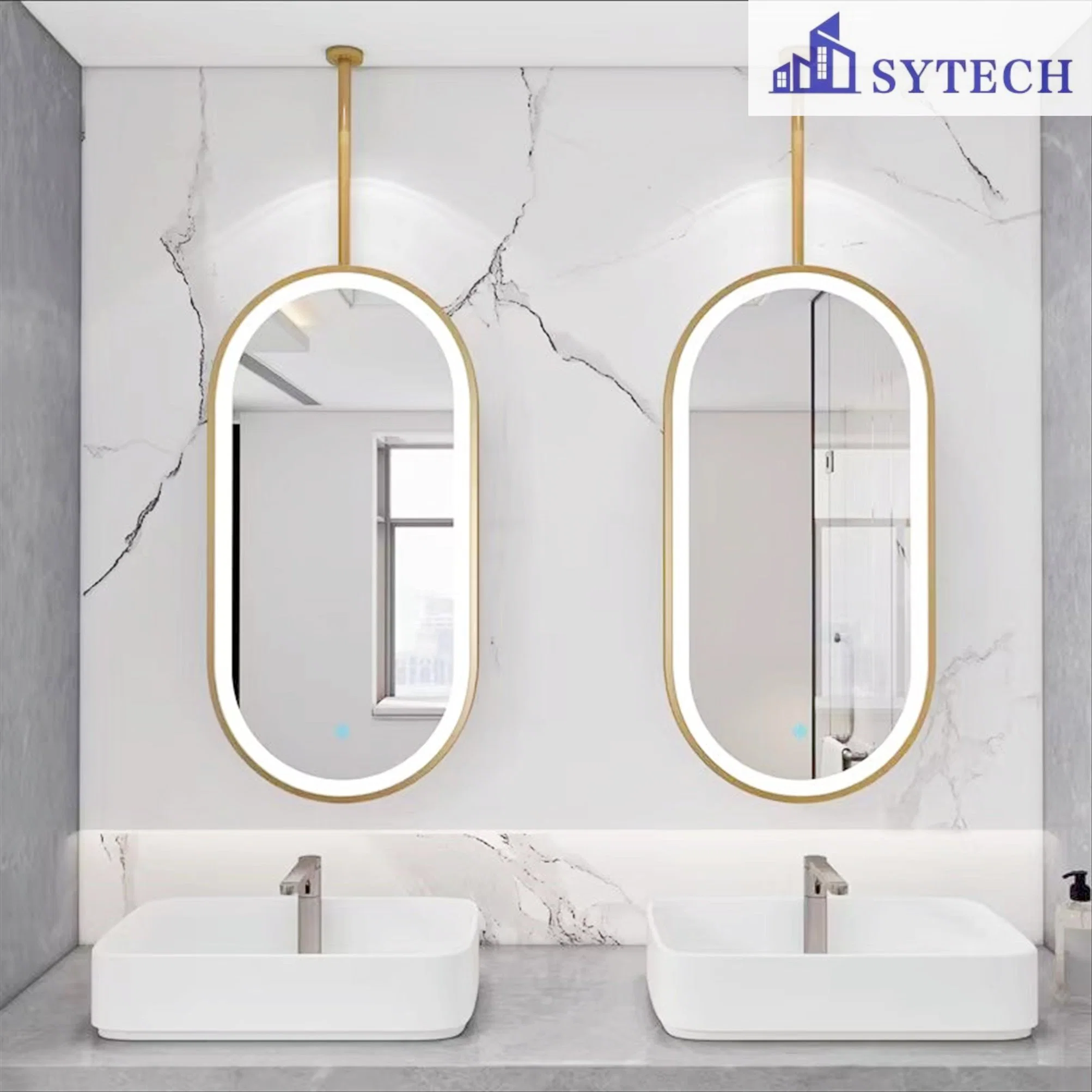 Espejo DE baño inteligente ILUMINADO CON LED con reloj digital/transparente/color/aluminio/plata/antigüedad/decorativo