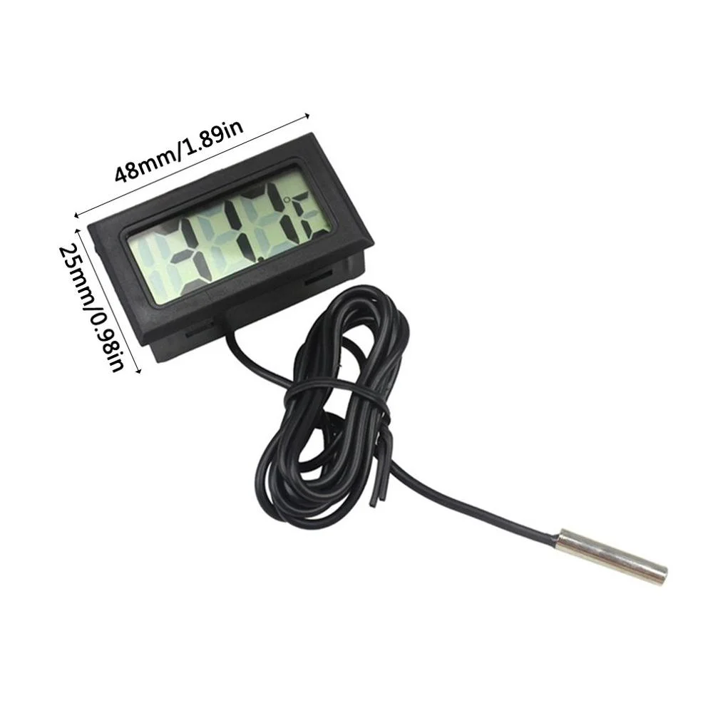 Mini Termómetro Digital LCD con 1m de cable resistente al agua de la sonda y Ventosa para Acuario, pecera, Cuadro de Reptiles de acrílico