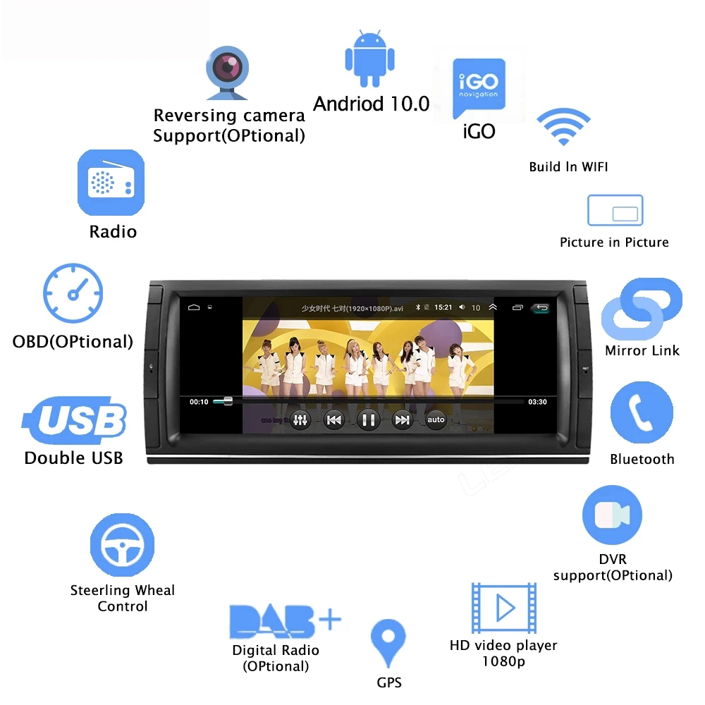 10.25''android DVD Аудио GPS для BMW X5 E53 E39