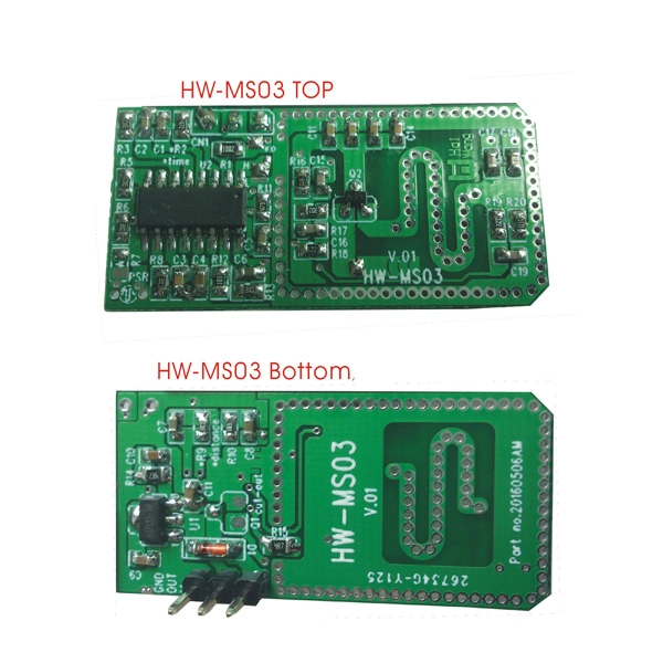 Sensor de microondas PCB para sensor de puerta automática de hardware (HW-MS03)