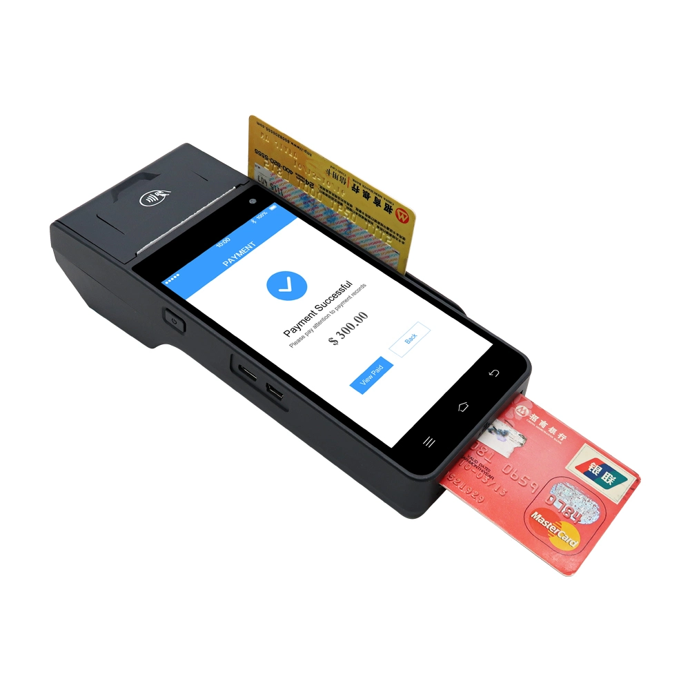 Terminal de pagamento pos portátil Android 7 com impressora de recibos de 58 mm