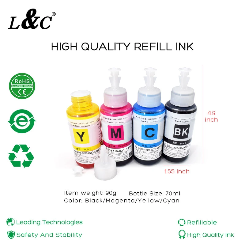 High quality/High cost performance  T664 664 Ecotank Refill Dye Ink Printer Ink Tank Compatible for Epson Inkjet Printer L200/L211/L301/L211/L351/L353