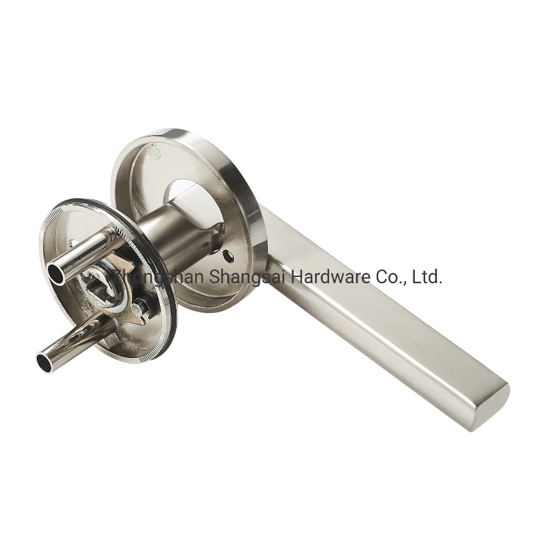 Heavy Duty Privacy Door Lever Handle with Unique Push Button Design, Hidden Screws Installation