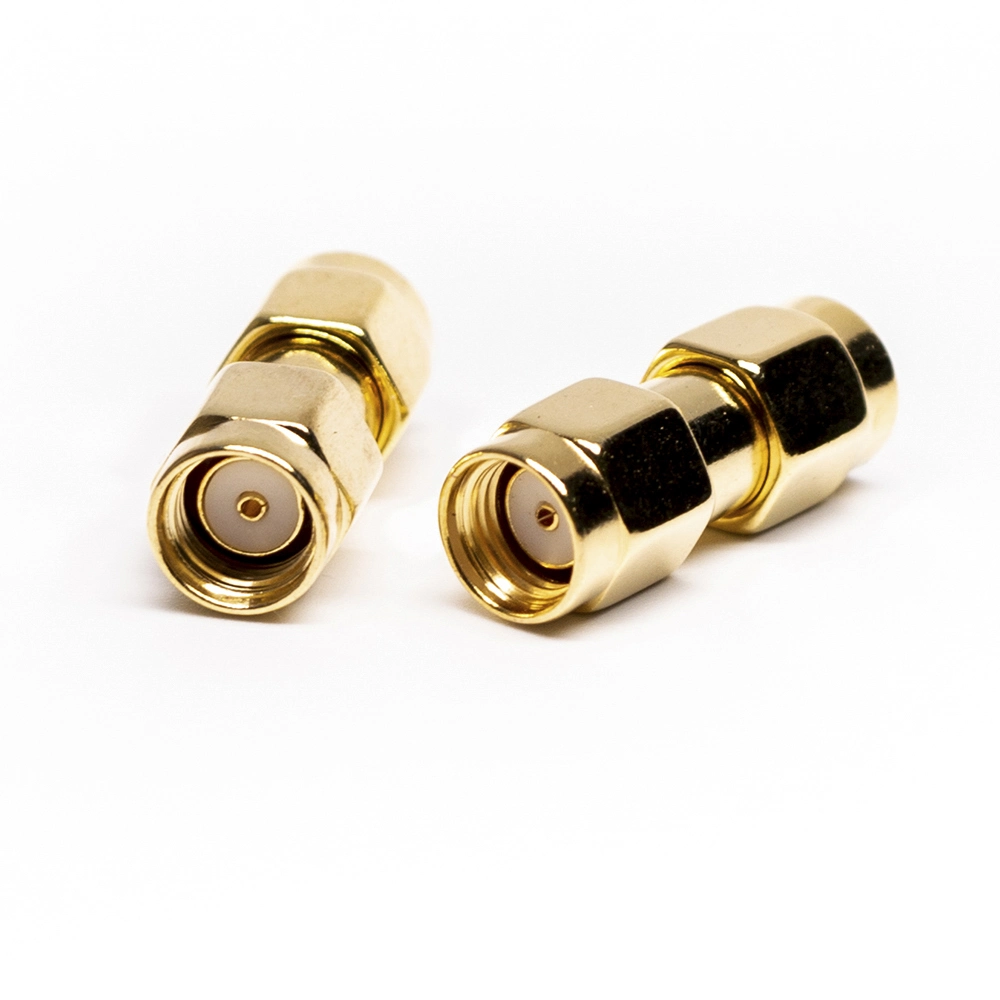 Gold Plated 180 Degree RF Adapter SMA Male to Male Straight Connector