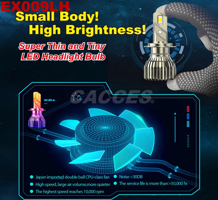 H1/H4/H7/H11/H9/H8/9005/9006/9012/H27 LED Headlight Bulbs,65W 13600lm Super Bright LED Light,Car Lamp Conversion Kit 6500K Cool White IP68 Waterproof,Pack of 2