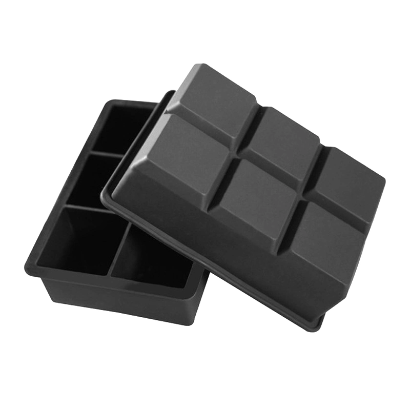 2PCS in Stock Homemade Black 3D Round Silicone Ball Shaped Mold Square Ice Cube Tray