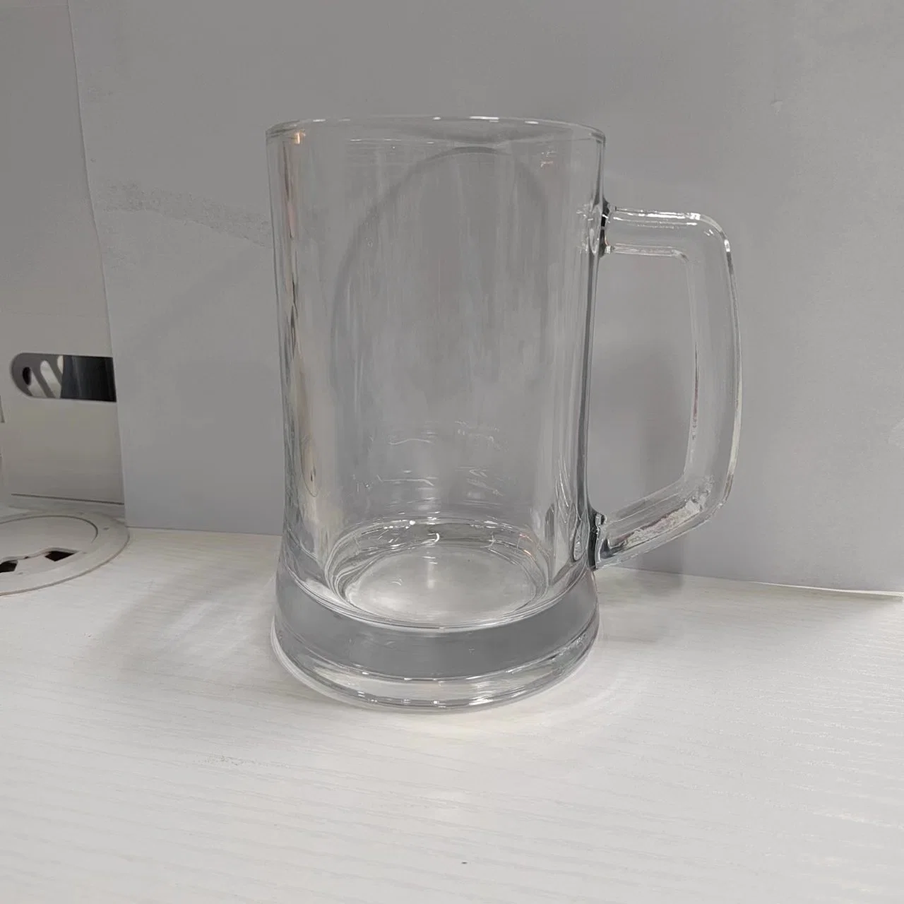 650ml etiqueta transparente impresión Logo vidrio taza de cerveza/vaso de cerveza grueso Copa con asa/vidrio RTL