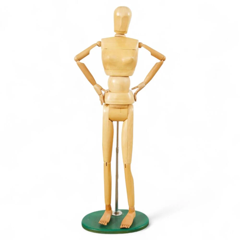 Lifesize Wooden Manikin Female 68" with Base and Flexible Body