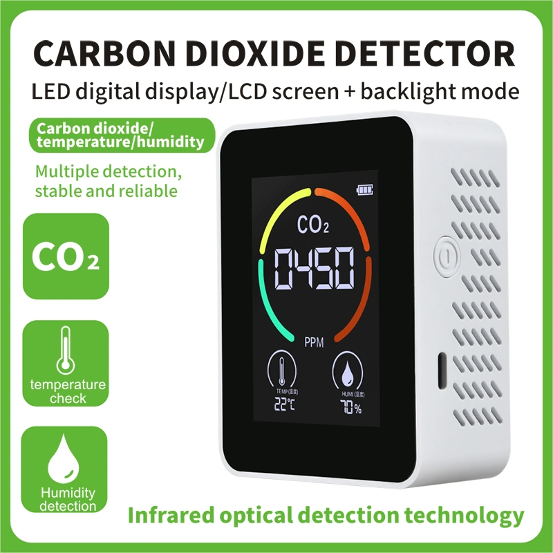 3in1 Carbon Dioxide Detector CO2 Detector Temperature Humidity Sensor CE FCC