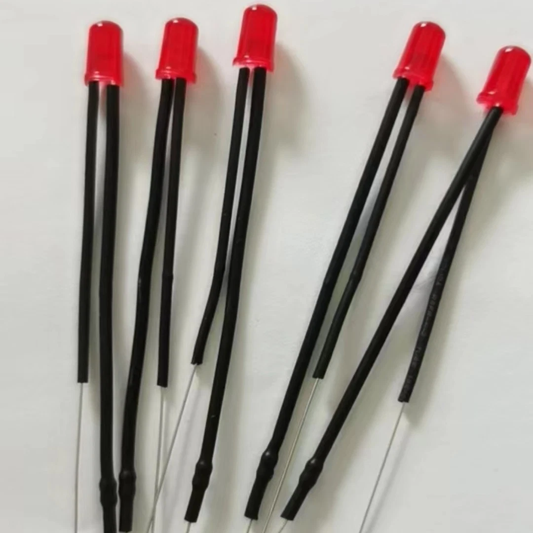 LED F3 Red Colour Butt Welded Resistor Add Black Tube